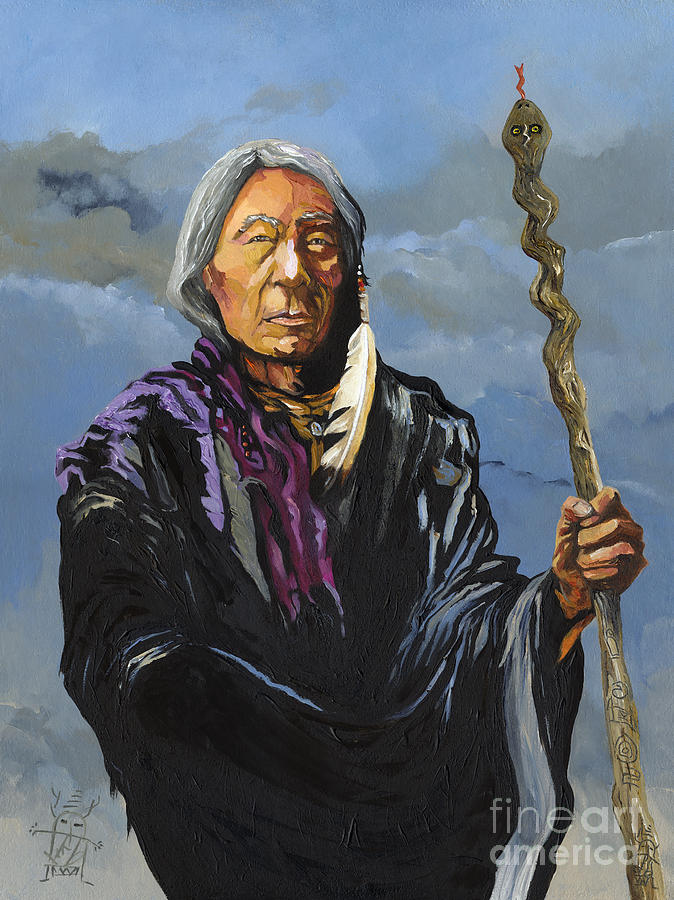 Snake Medicine Painting by J W Baker Snake Medicine Painting by J W Baker