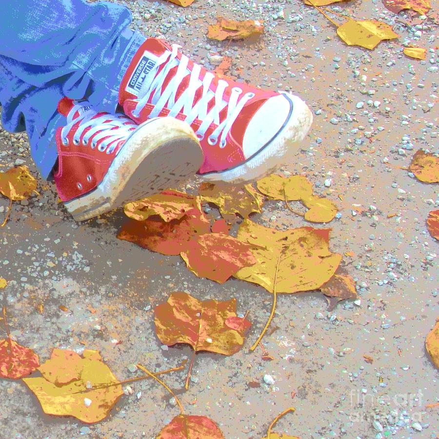 Sneakers And Leaves Photograph by Vesna Martinjak