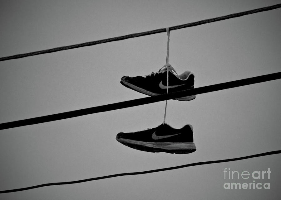 Sneakers on Wires Photograph by Mark Miller