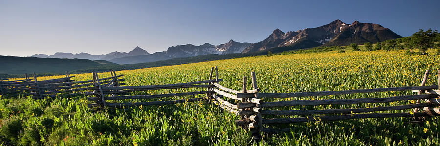 Sneffels Fence Pano Photograph by Whit Richardson
