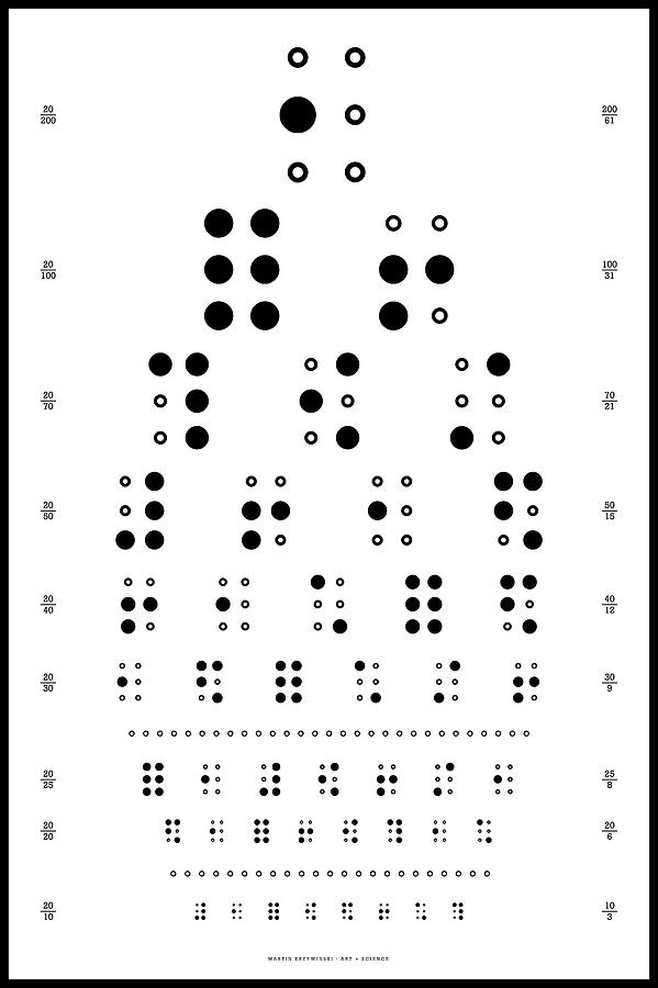 Snellen Chart - Braille Digital Art by Martin Krzywinski
