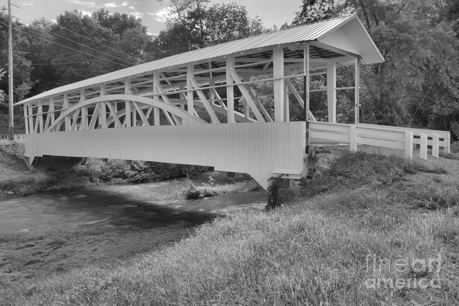 Snook Covered Bridge Black And White Photograph by Adam Jewell