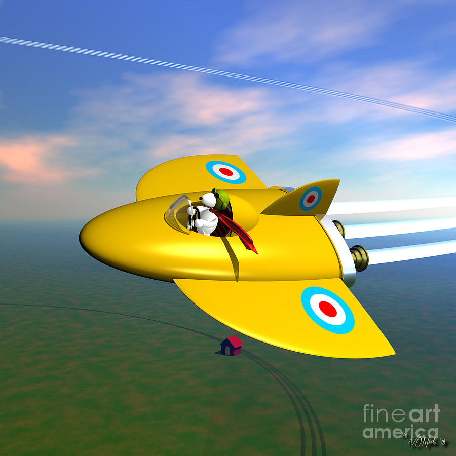 Dog Digital Art - Snoopy The Flying Ace by Walter Neal