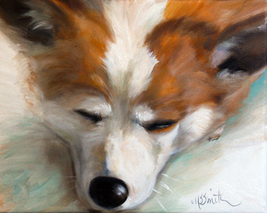 Dog Painting - Snooze by Mary Sparrow