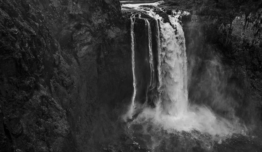 Snoqualmie Falls Black and White 4 Photograph by Pelo Blanco Photo