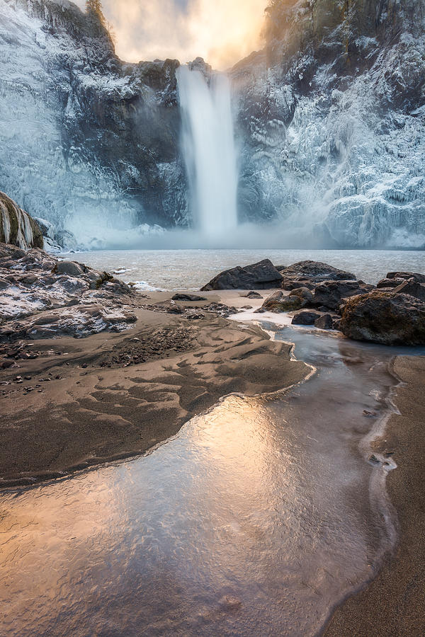 Winter Photograph - Snoqualmie Falls on Ice by Thorsten Scheuermann