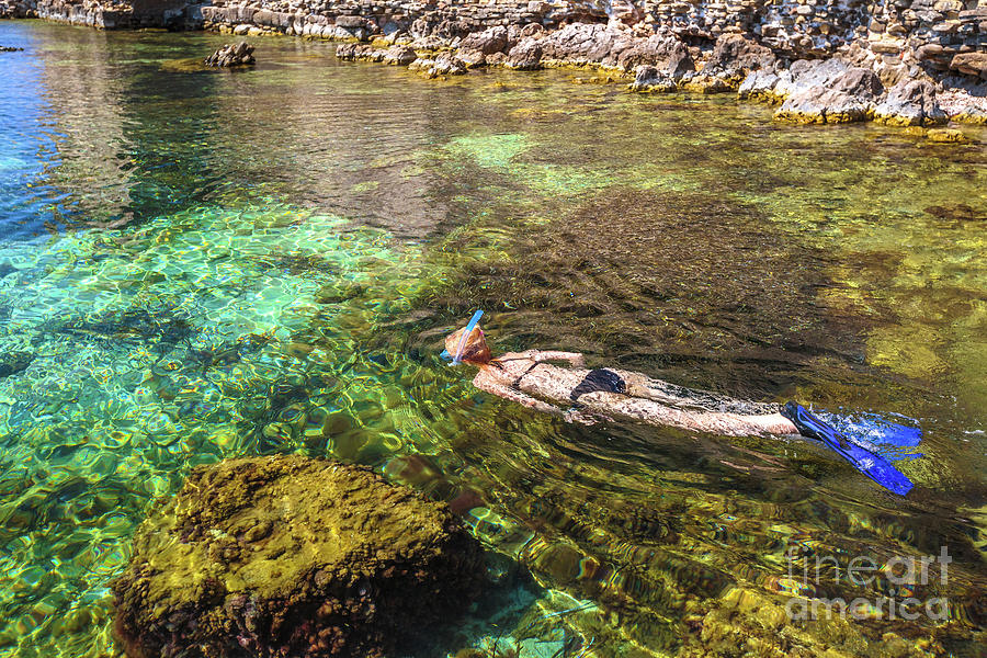 snorkeling in Greece Photograph by Benny Marty