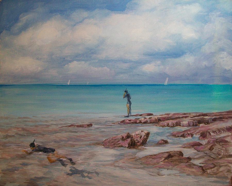 Snorkling in Aruba Painting by Perrys Fine Art