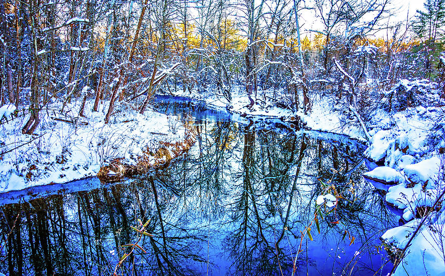 Snow And Ice Covered Mountain Stream Photograph by Alex Grichenko