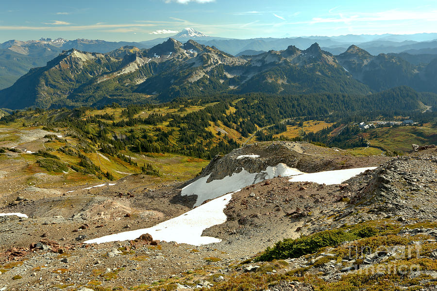 Snow And Mountains From Panorama Point Photograph by Adam Jewell
