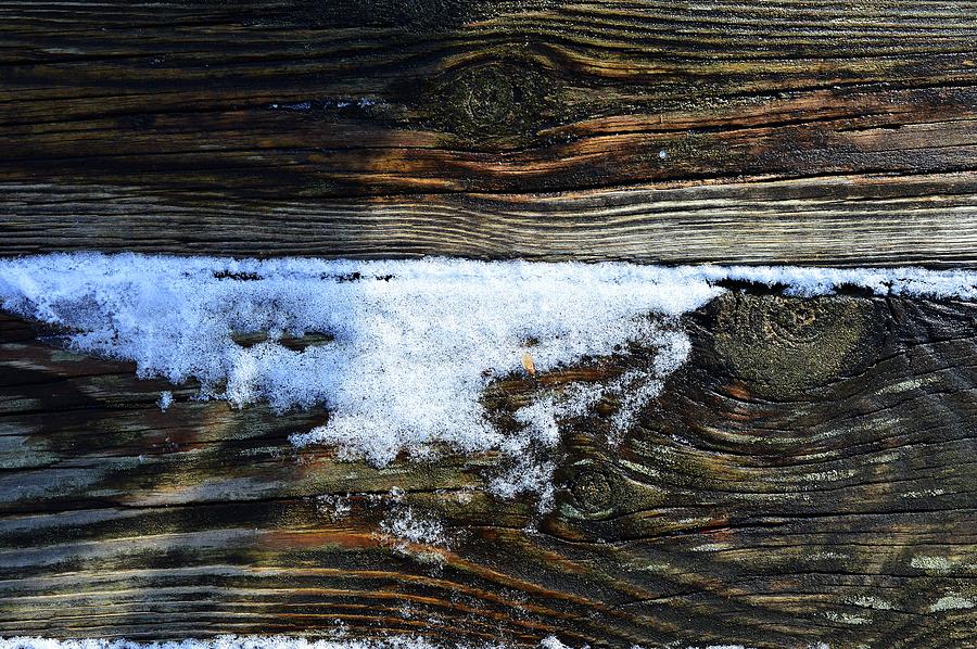 Snow And Wood Grain  Photograph by Lyle Crump