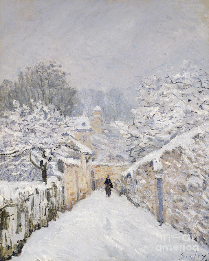 Snow Painting - Snow at Louveciennes by Alfred Sisley