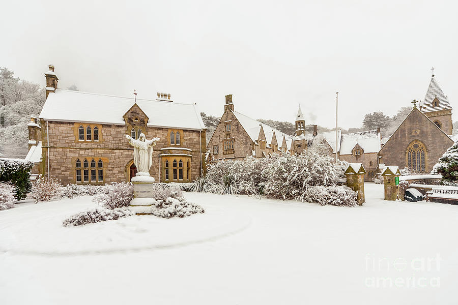 Snow at Pantasaph Friary Photograph by Adrian Evans