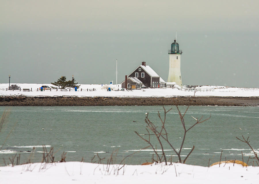 Snow at Scituate Lighthouse Photograph by Brian MacLean