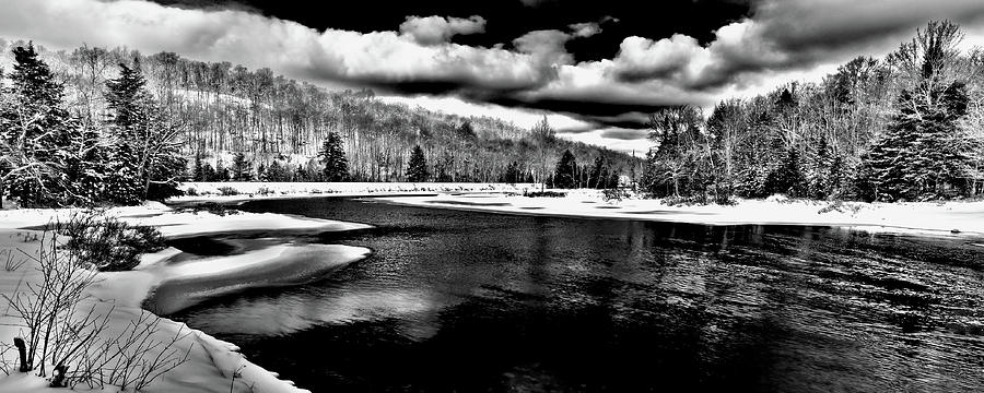 Snow at the River - BW Photograph by David Patterson - Fine Art America