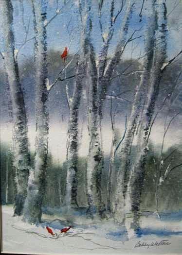 Snow Birch  Painting by Bobby Walters