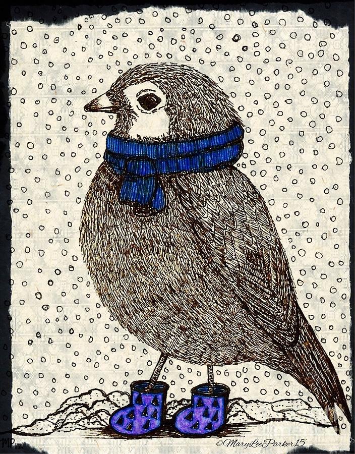 Snow Bird Drawing by MaryLee Parker