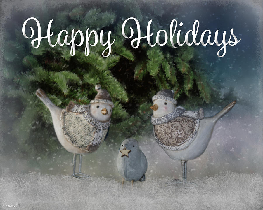 Snow Birds - Happy Holidays Photograph by Teresa Wilson