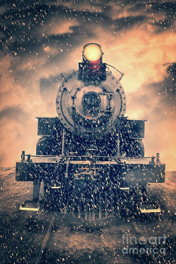 Snow Bound Steam Train Photograph by Edward Fielding