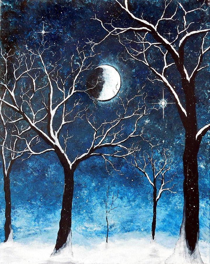 Snow by Moonlight Painting by Sabrina Zbasnik - Fine Art America