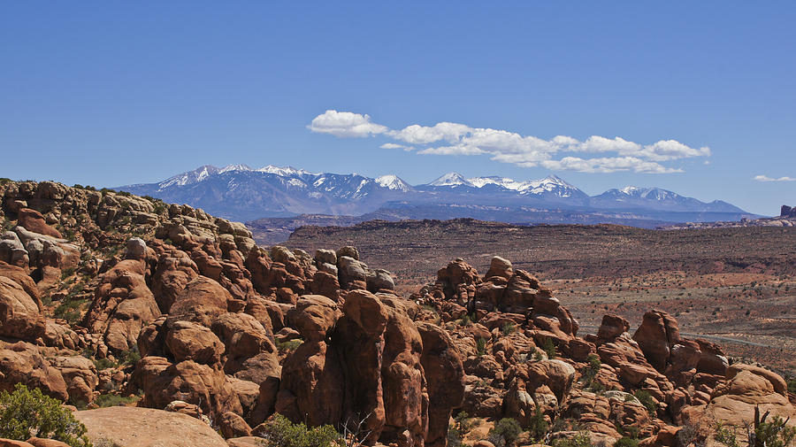 Snow Capped Peaks in the Desert Photograph by Brian Kamprath