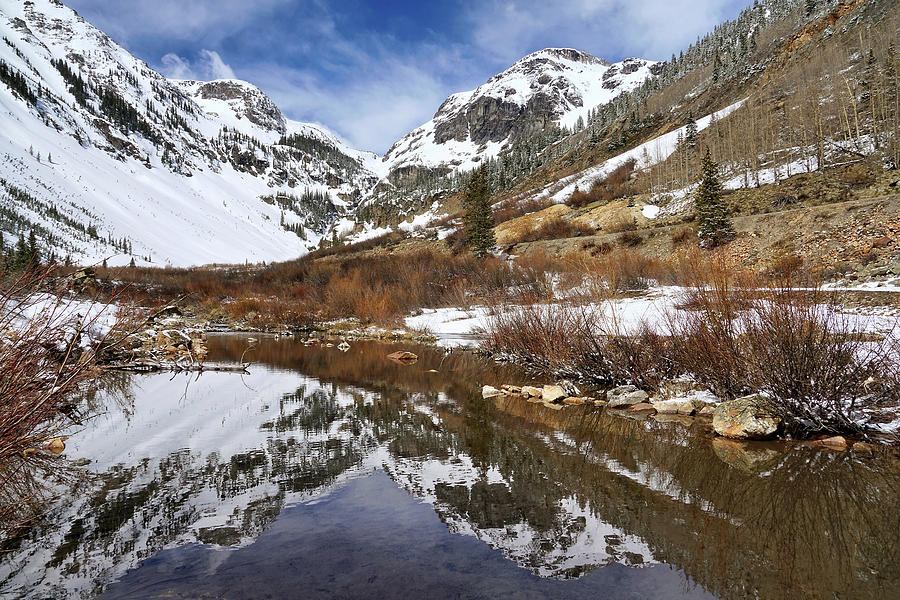 Mountain Photograph - Snow-capped Refections by Leda Robertson