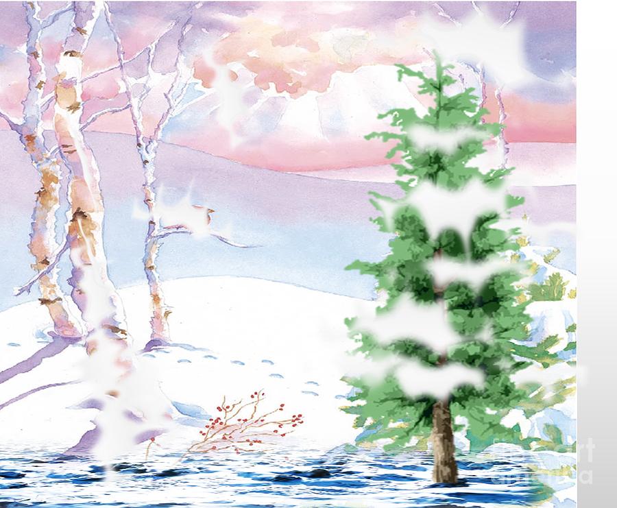Snow Capped Trees Painting