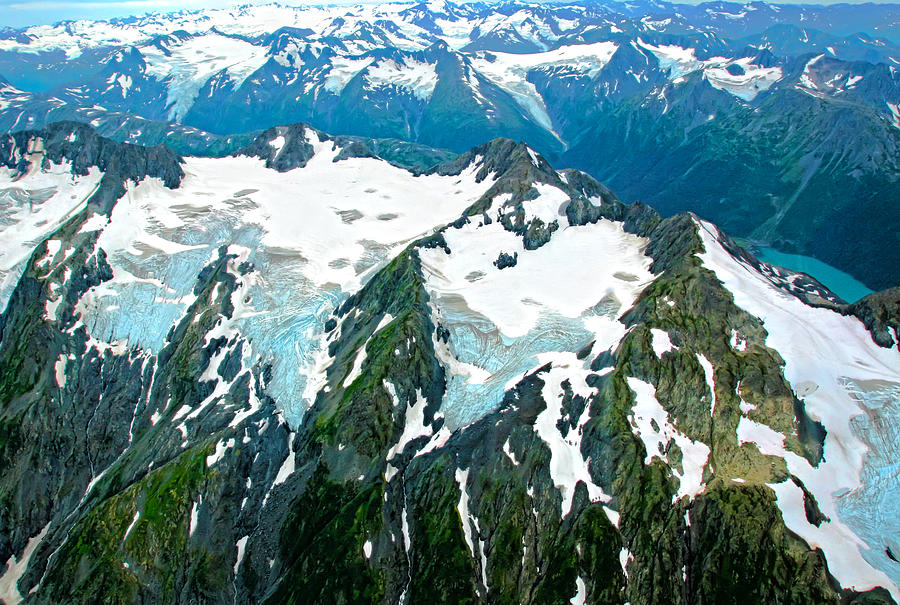 Snow covered Alaska Mountains Photograph by Waterdancer