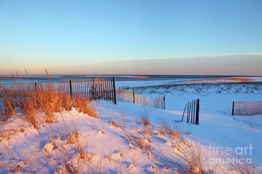 Winter Photograph - Snow covered beach on Cape Cod by Denis Tangney Jr
