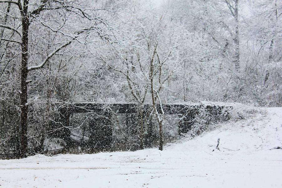 Winter Photograph - Snow Covered Bridge by Karen Wagner