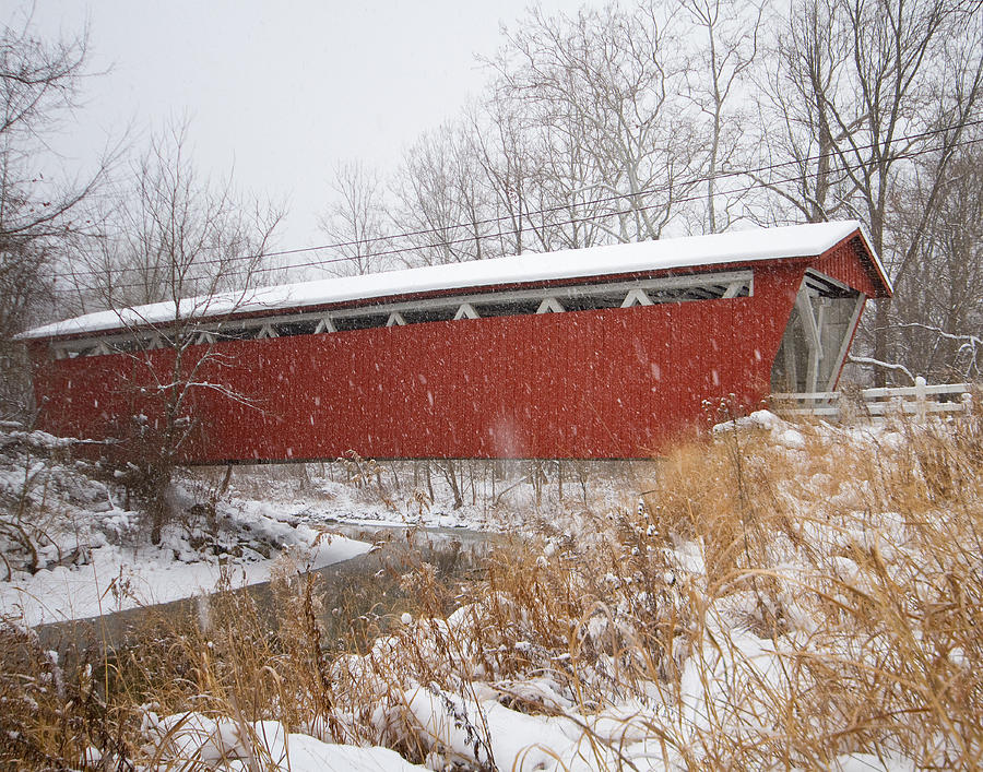 Snow Covered Bridge Photograph by Tim Fitzwater