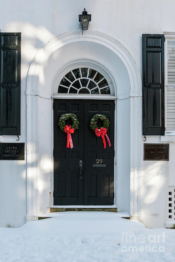 Snow Covered Charleston Door Photograph
