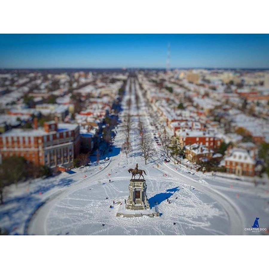 Rva Photograph - Snow-covered Monument Avenue - #rva by Creative Dog Media 