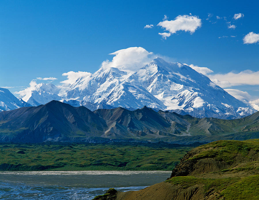 Snow-covered Mount Mckinley, Blue Sky Photograph by Panoramic Images