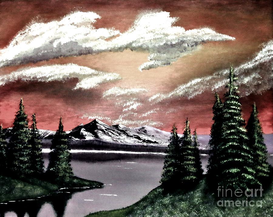 Snow Covered Peaks Painting by Tim Townsend