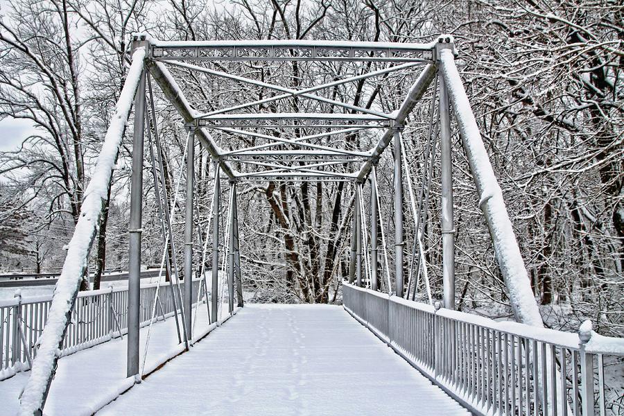 Snow Covered Pony Bridge Photograph by DJ Florek