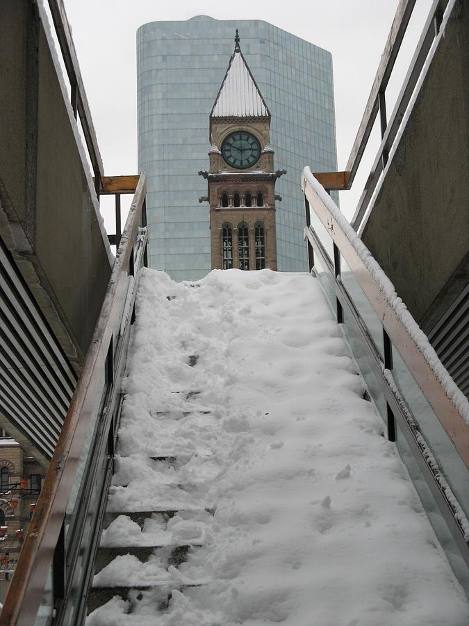 Snow Covered Staircases Photograph by Alfred Ng