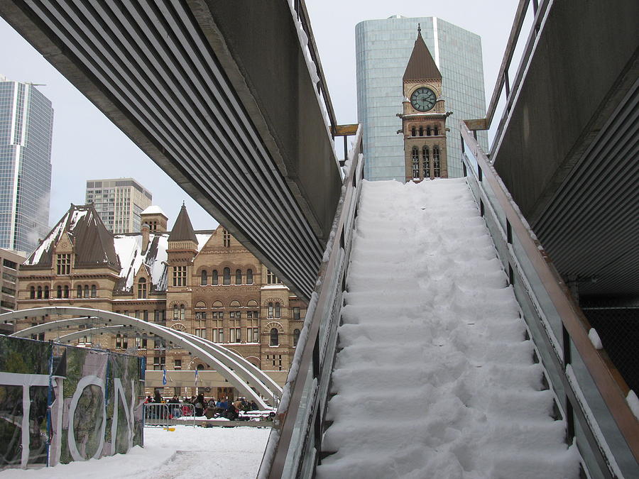 Snow Covered Stairs Photograph by Alfred Ng