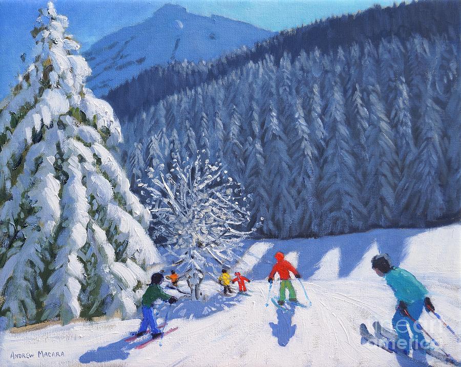 Winter Painting - Snow Covered Trees by Andrew Macara