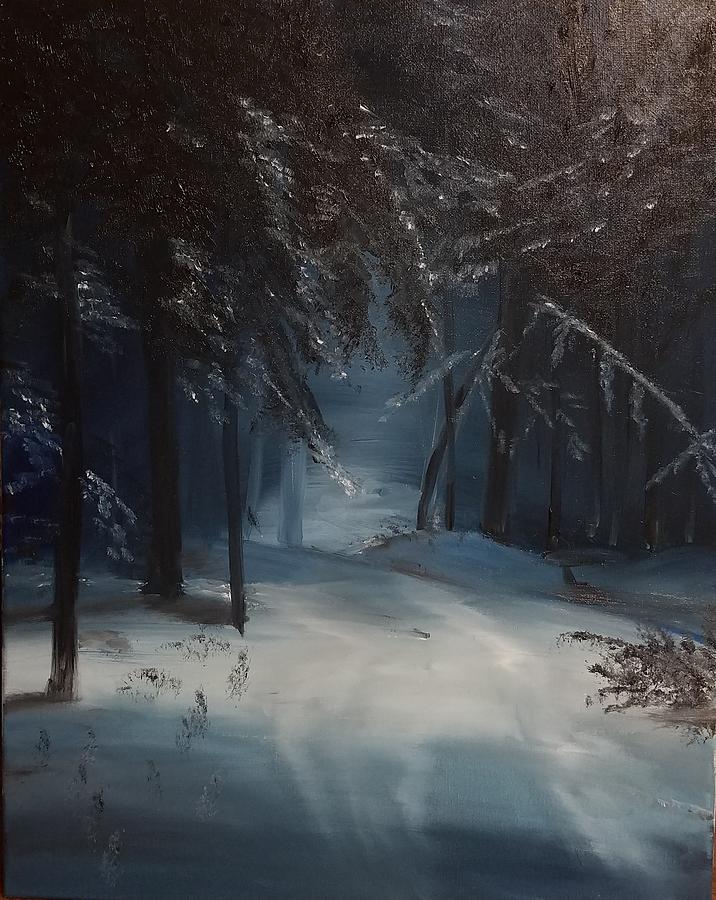 Snow Covered Woods Painting by Jessie Henry