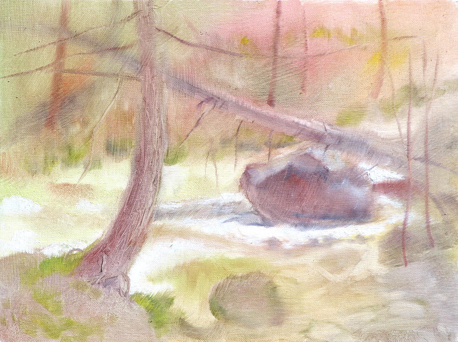 Snow Creek Runoff Painting by Robert Bissett