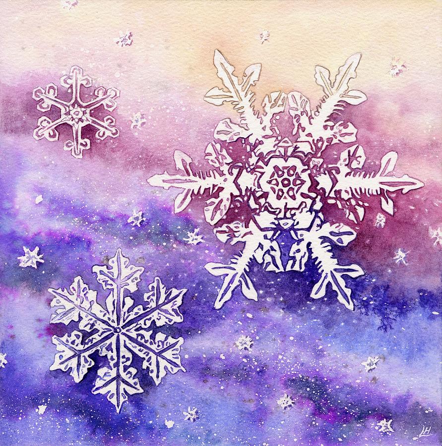 Snow Crystals Painting by Lynne Henderson