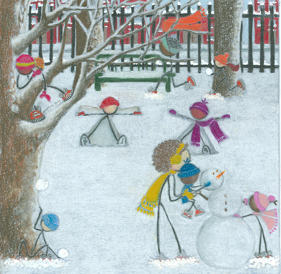 Snow Day Drawing By At Peace Arts By Zakyia Watkins - Fine Art America