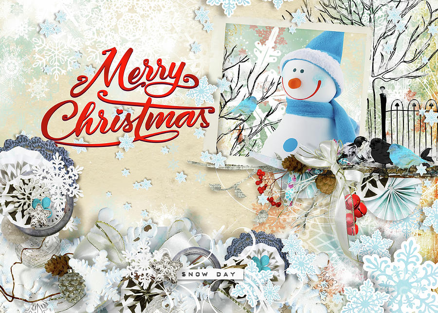 Christmas Digital Art - Snow Day Christmas Card by Olga Hamilton