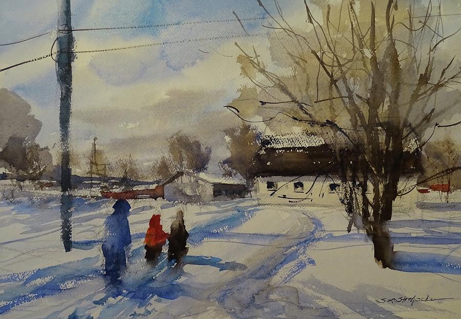 Snow Day Painting by Sandra Strohschein
