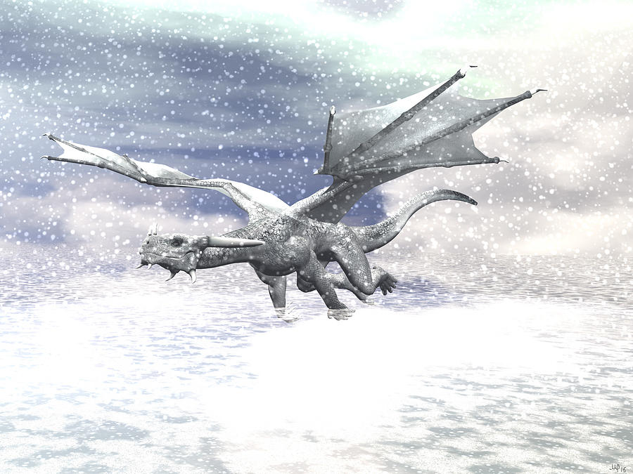 Snow Dragon Digital Art by Michele Wilson