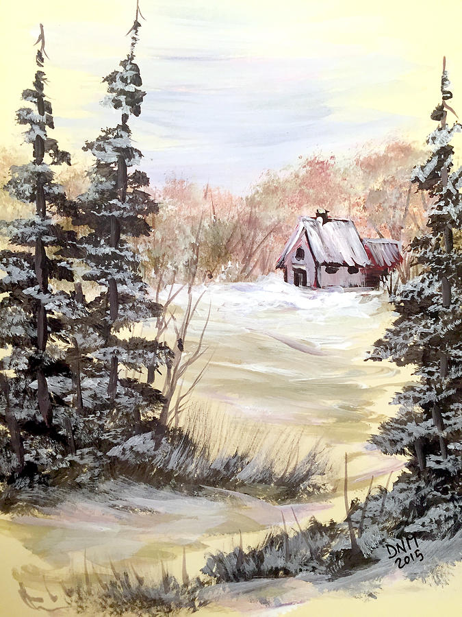 Snow everywhere Painting by Dorothy Maier