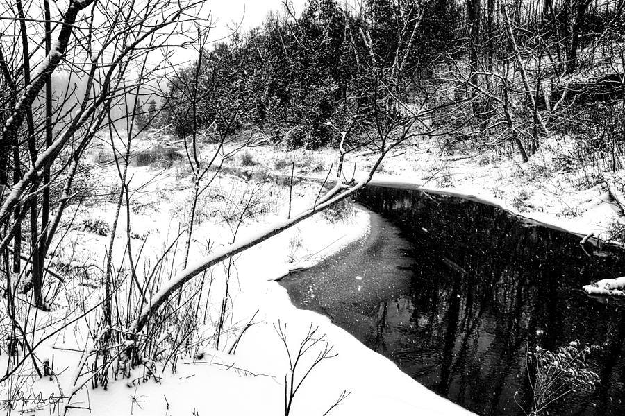 Snow Falling On Black Creek Photograph by Phill Doherty - Pixels