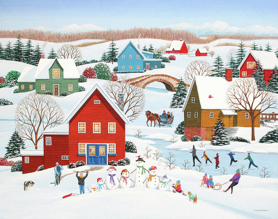 Snow Family  Painting by Wilfrido Limvalencia