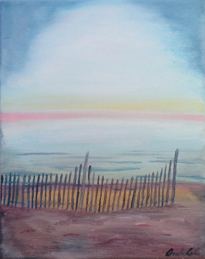 Snow Fence at Bluewater Beach Painting by Andrea Cole - Fine Art America